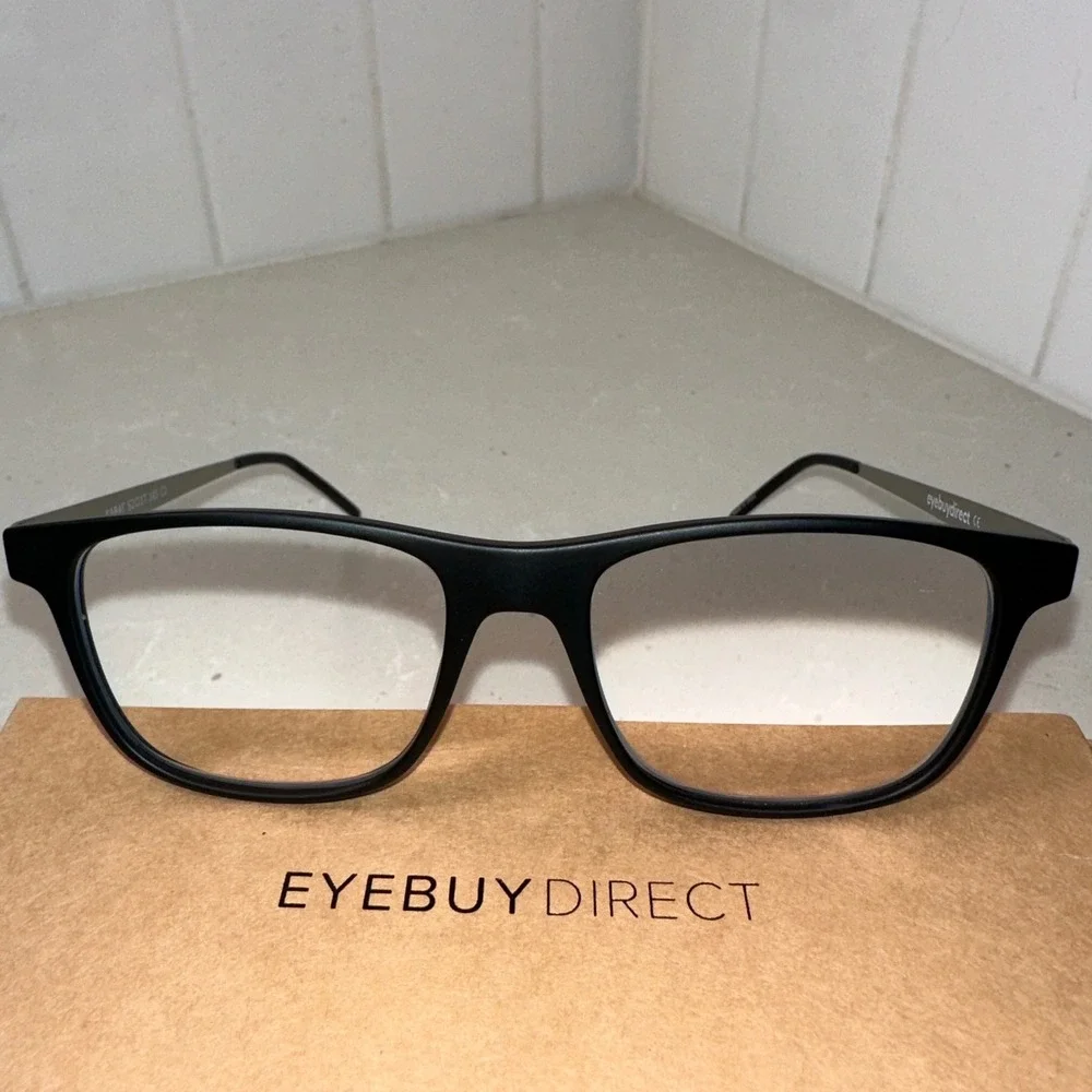 Eyebuydirect Karat Eyeglasses Frames only 52-17-145 Black Pewter Full‎ Rim